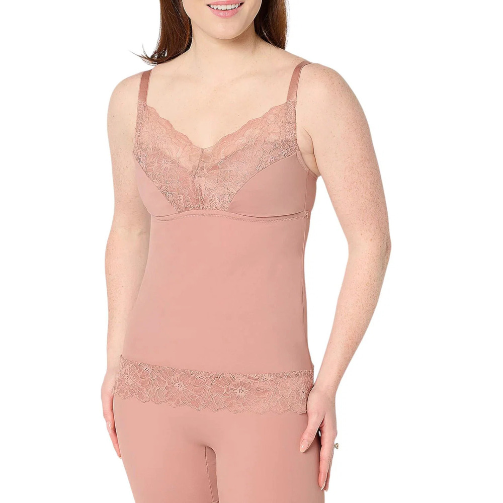 Breezies Women's Soft Support Lace Bra Camisole Cinnamon -